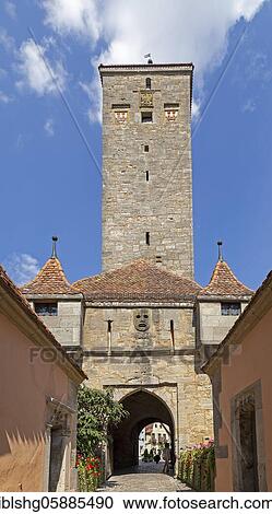 Castle tower and castle gate, old town, Rothenburg ob der Tauber, Middle Franconia, Bavaria, Germany, Europe View Large Photo Image Stock Image - Castle tower and castle gate, old town, Rothenburg ob der Tauber, Middle Franconia, Bavaria, Germany, Europe. Fotosearch