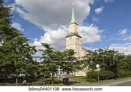 Stock Photo - Cathedral, Tromsø Domkirke, Tromso, Norway, Europe. Fotosearch