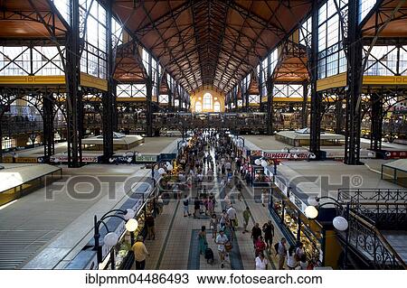 Stock Image - Central Market, Központi Vásárcsarnok, Budapest, Hungary, Europe. Fotosearch