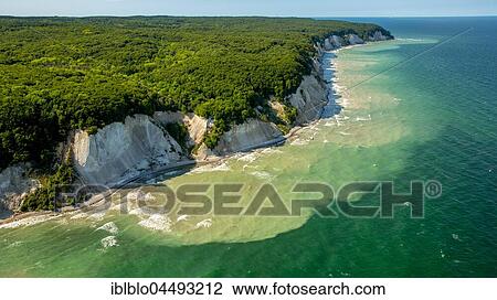 Stock Image - Chalk coast in Sassnitz, Jasmund National Park, Rügen, Baltic coast, Mecklenburg-Western Pomerania, Germany, Europe. Fotosearch
