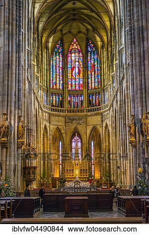 Chancel, apse, Gothic St. Vitus Cathedral, St. Vitus Cathedral, Indoors, Prague Castle, Hradčany, Prague, Bohemia, Czech Republic, Europe View Large Photo Image Picture - Chancel, apse, Gothic St. Vitus Cathedral, St. Vitus Cathedral, Indoors, Prague Castle, Hradčany, Prague, Bohemia, Czech Republic, Europe. Fotosearch