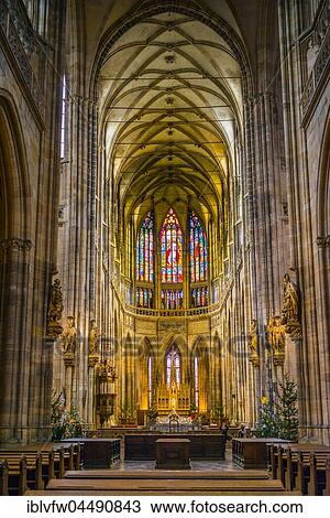 Chancel, apse, Gothic St. Vitus Cathedral, St. Vitus Cathedral, Indoors, Prague Castle, Hradčany, Prague, Bohemia, Czech Republic, Europe View Large Photo Image Stock Image - Chancel, apse, Gothic St. Vitus Cathedral, St. Vitus Cathedral, Indoors, Prague Castle, Hradčany, Prague, Bohemia, Czech Republic, Europe. Fotosearch