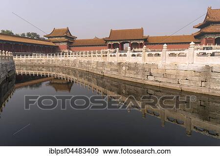 Stock Photo - Channel through the Forbidden City, Temple, Beijing, China, Asia. Fotosearch