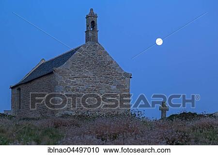 Chapel St. Samson near Landunvez at full moon, Brittany View Large Photo Image Stock Image - Chapel St. Samson near Landunvez at full moon, Brittany. Fotosearch