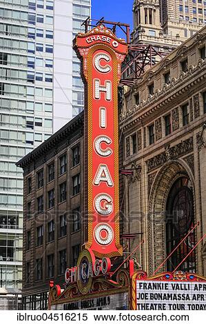 Stock Photography - Chicago Theater, Chicago, Illinois, United States, North America. Fotosearch