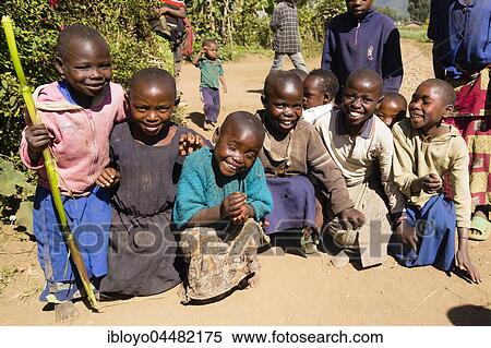 Children of a community of ex-poachers near the Volcanoes National Park, Rwanda, Africa View Large Photo Image Stock Photography - Children of a community of ex-poachers near the Volcanoes National Park, Rwanda, Africa. Fotosearch