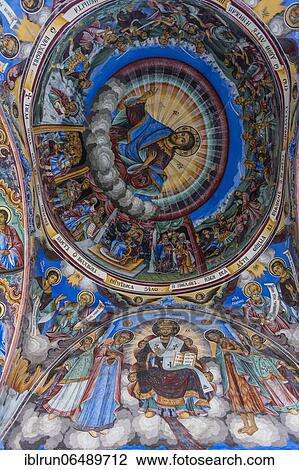 Christian wall paintings, Unesco world heritage sight Rila Monastery, Rila mountains, Bulgaria, Europe View Large Photo Image Stock Image - Christian wall paintings, Unesco world heritage sight Rila Monastery, Rila mountains, Bulgaria, Europe. Fotosearch
