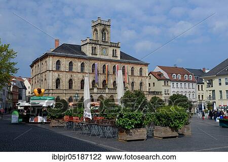 Stock Image - City hall at the market place, Weimar, Thuringia, Germany, Europe. Fotosearch