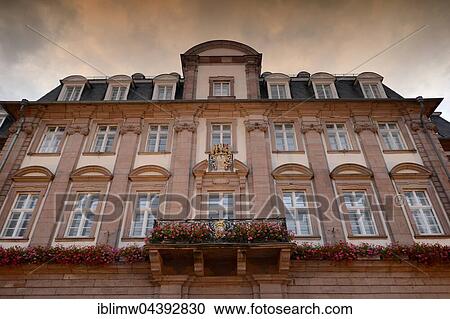 Stock Image - City Hall in the evening light, Heidelberg, Baden-Württemberg, Germany, Europe. Fotosearch
