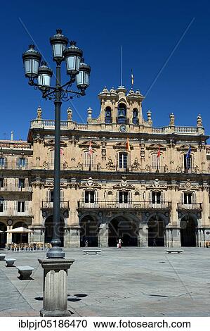 Stock Image - City Hall of Salamanca, Plaza Mayor, Spain, Europe. Fotosearch