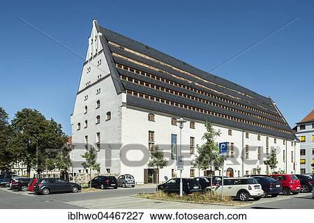 Stock Photo - City library in the Granary, Zwickau, Saxony, Germany, Europe. Fotosearch