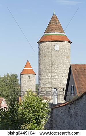 City wall with Hertelsturm, at back Krugsturm, Dinkelsbühl, Middle Franconia, Bavaria, Germany, Europe View Large Photo Image Stock Image - City wall with Hertelsturm, at back Krugsturm, Dinkelsbühl, Middle Franconia, Bavaria, Germany, Europe. Fotosearch