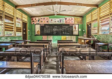 Stock Photo - Classroom in Elementary School, Ghana, Africa. Fotosearch