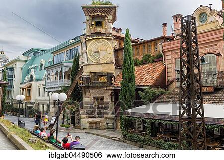 Clock Tower of the Gabriadze puppet theatre, Tbilisi, Georgia, Asia View Large Photo Image Stock Photograph - Clock Tower of the Gabriadze puppet theatre, Tbilisi, Georgia, Asia. Fotosearch