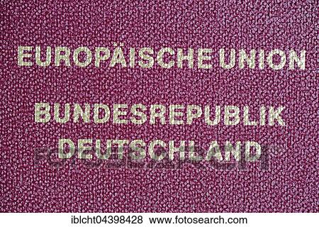 Close up of German passport with European Union detail View Large Photo Image Stock Photo - Close up of German passport with European Union detail. Fotosearch