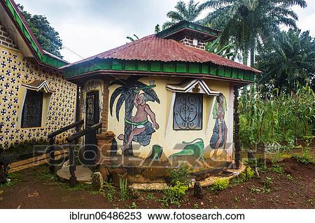 Colourful little houses in Foumban, Cameroon, Africa View Large Photo Image Stock Image - Colourful little houses in Foumban, Cameroon, Africa. Fotosearch