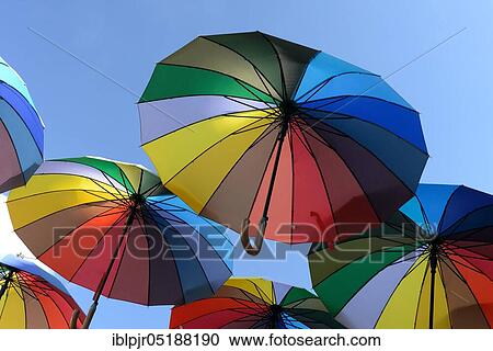 Colourful umbrellas View Large Photo Image Stock Image - Colourful umbrellas. Fotosearch