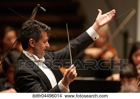 Picture - Conductor Ruben Gimeno conducts Staatsorchester Rheinische Philharmonie, Music Department, Koblenz, Rhineland-Palatinate, Germany, Europe. Fotosearch