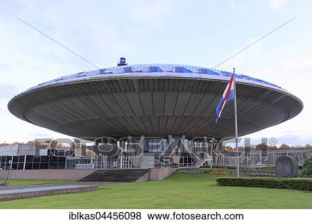 Conference center Evulon, futuristic building, architects Louis Kalff and Leo de Bever, prestressed concrete construction, Eindhoven, Noord-Brabant, The Netherlands, Europe View Large Photo Image Stock Photo - Conference center Evulon, futuristic building, architects Louis Kalff and Leo de Bever, prestressed concrete construction, Eindhoven, Noord-Brabant, The Netherlands, Europe. Fotosearch