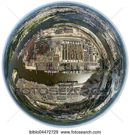 Container port, Waltershof harbor, container ships, fisheye, Port of Hamburg, Hamburg, Germany, Europe View Large Photo Image Stock Photo - Container port, Waltershof harbor, container ships, fisheye, Port of Hamburg, Hamburg, Germany, Europe. Fotosearch