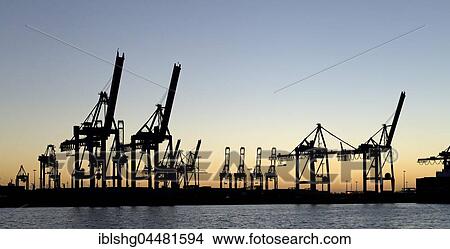 Container Terminal Burchardkai, harbor, Hamburg, Germany, Europe View Large Photo Image Picture - Container Terminal Burchardkai, harbor, Hamburg, Germany, Europe. Fotosearch