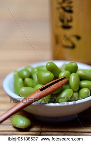 Cooked unripe soya beans in shell, edamame, glycine max View Large Photo Image Stock Photo - Cooked unripe soya beans in shell, edamame, glycine max. Fotosearch