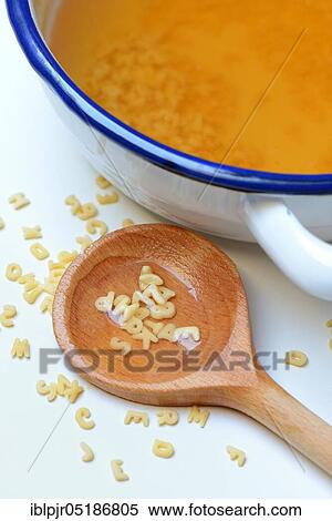 Cooking spoon with alphabet noodles and alphabet soup, pasta View Large Photo Image Stock Photography - Cooking spoon with alphabet noodles and alphabet soup, pasta. Fotosearch