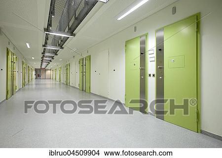 Corridor with doors, jail, Düsseldorf prison, North Rhine-Westphalia, Germany, Europe View Large Photo Image Picture - Corridor with doors, jail, Düsseldorf prison, North Rhine-Westphalia, Germany, Europe. Fotosearch