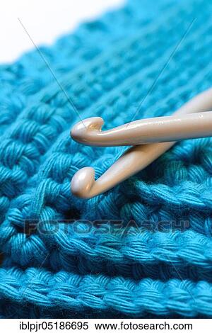 Crochet hooks with manual work View Large Photo Image Stock Photography - Crochet hooks with manual work. Fotosearch