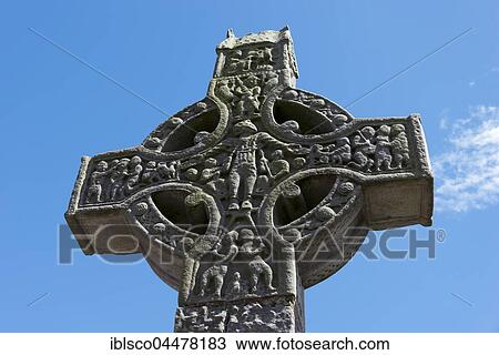Cross of Muiredach, high cross, Celtic cross, Monasterboice, County Lough, Ireland, United Kingdom, Europe View Large Photo Image Stock Image - Cross of Muiredach, high cross, Celtic cross, Monasterboice, County Lough, Ireland, United Kingdom, Europe. Fotosearch