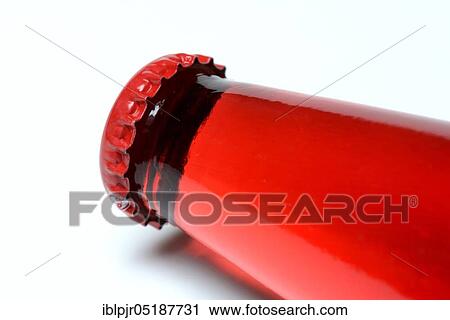 Stock Image - Crown cap on bottle, Campari. Fotosearch