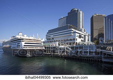 Cruise ship at Canada Place, at back the Pan Pacific Hotel, Vancouver, British Columbia Province, Canada, North America View Large Photo Image Stock Photography - Cruise ship at Canada Place, at back the Pan Pacific Hotel, Vancouver, British Columbia Province, Canada, North America. Fotosearch