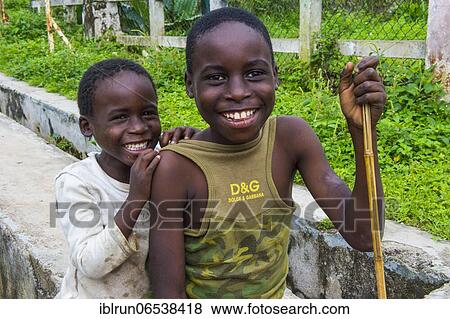 Curious young boys, Plantation Roca Monte Cafe, Sao Tome, Sao Tome and Principe, Atlantic ocean, Africa View Large Photo Image Stock Photo - Curious young boys, Plantation Roca Monte Cafe, Sao Tome, Sao Tome and Principe, Atlantic ocean, Africa. Fotosearch