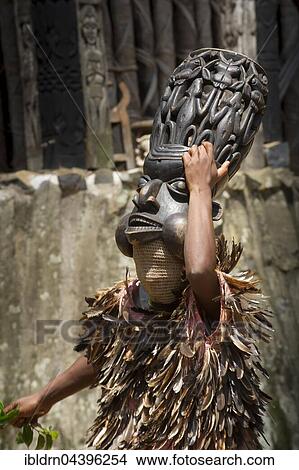 Dancer in traditional clothing wearing carved mask, Atchum, Fon's Palace, Bafut, Bamenda, North-West Region, Cameroon, Africa View Large Photo Image Picture - Dancer in traditional clothing wearing carved mask, Atchum, Fon's Palace, Bafut, Bamenda, North-West Region, Cameroon, Africa. Fotosearch