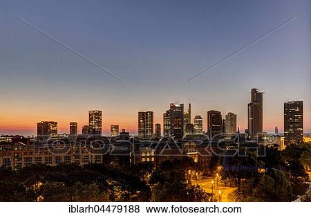Dawn, skyline, Financial District, Frankfurt, Hesse, Germany, Europe View Large Photo Image Stock Photo - Dawn, skyline, Financial District, Frankfurt, Hesse, Germany, Europe. Fotosearch
