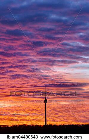 Dawn, Stuttgart TV Tower, architect Fritz Leonhardt, communication and observation tower, SWR, landmark, Stuttgart, Baden-Württemberg, Germany, Europe View Large Photo Image Stock Image - Dawn, Stuttgart TV Tower, architect Fritz Leonhardt, communication and observation tower, SWR, landmark, Stuttgart, Baden-Württemberg, Germany, Europe. Fotosearch