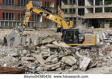 Demolition work, digger in rubble, Dresden, Germany, Europe View Large Photo Image Stock Photography - Demolition work, digger in rubble, Dresden, Germany, Europe. Fotosearch