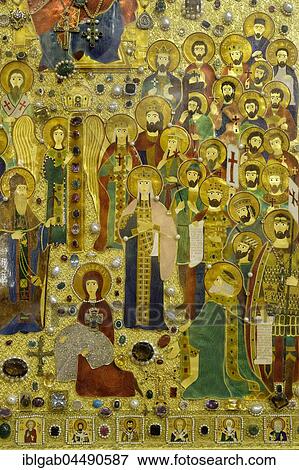 Detail, Khakhuli triptych, representing Georgian kings, princes and monks, Holy Trinity Cathedral, Tbilisi, Georgia, Asia View Large Photo Image Stock Photo - Detail, Khakhuli triptych, representing Georgian kings, princes and monks, Holy Trinity Cathedral, Tbilisi, Georgia, Asia. Fotosearch