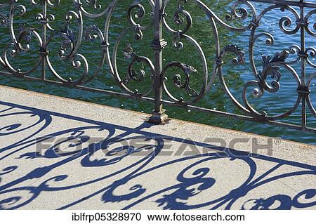 Stock Image - Detail of bridge railing, Lucerne, Switzerland, Europe. Fotosearch