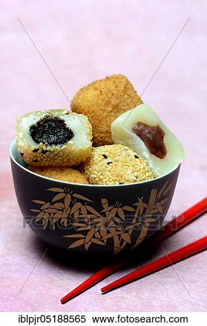 Different Mochi in bowl, Japanese sticky rice cake, Asian confectionery speciality, filled View Large Photo Image Stock Photography - Different Mochi in bowl, Japanese sticky rice cake, Asian confectionery speciality, filled. Fotosearch