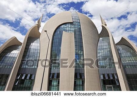 Stock Image - DITIB Central Mosque Cologne, Architects Gottfried and Paul Böhm, Cologne, Rhineland, North Rhine-Westphalia. Fotosearch