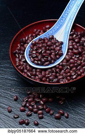 Dried azuki beans in bowl with spoon, Vigna angularis View Large Photo Image Picture - Dried azuki beans in bowl with spoon, Vigna angularis. Fotosearch