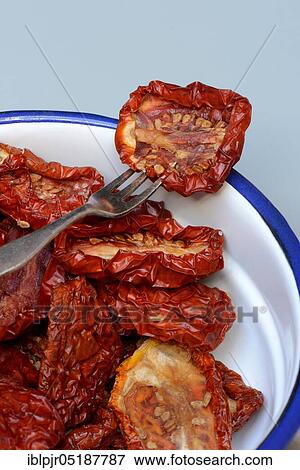 Stock Photo - Dried tomatoes, Solanum lycopersicum. Fotosearch