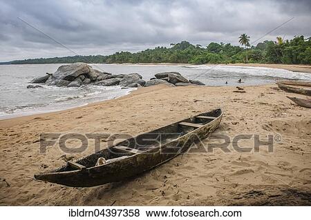 Dugout canoeon the beach, Ebodjé, Southern Region, Cameroon, Africa View Large Photo Image Stock Photo - Dugout canoeon the beach, Ebodjé, Southern Region, Cameroon, Africa. Fotosearch
