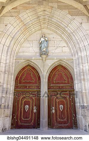 Entrance, St. George Church, Dinkelsbühl, Middle Franconia, Bavaria, Germany, Europe View Large Photo Image Stock Photo - Entrance, St. George Church, Dinkelsbühl, Middle Franconia, Bavaria, Germany, Europe. Fotosearch
