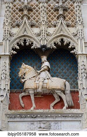 Stock Photo - Equestrian statue of King Louis XII, Blois Castle, Blois, Centre, France, Europe. Fotosearch