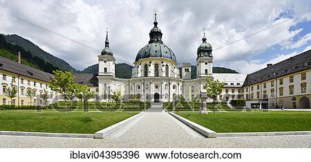 Ettal Abbey, Baroque Benedictine Abbey, courtyard, Ettal, Upper Bavaria, Bavaria, Germany, Europe View Large Photo Image Stock Photograph - Ettal Abbey, Baroque Benedictine Abbey, courtyard, Ettal, Upper Bavaria, Bavaria, Germany, Europe. Fotosearch