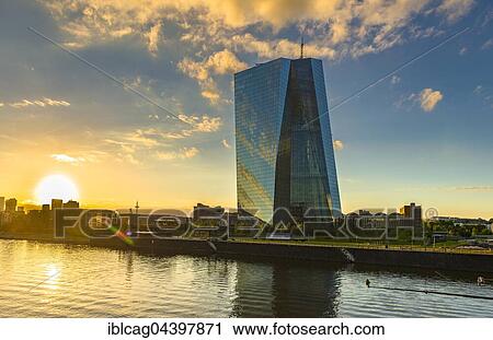 European Central Bank at sunset with skyline, Frankfurt, Hesse, Germany, Europe View Large Photo Image Stock Image - European Central Bank at sunset with skyline, Frankfurt, Hesse, Germany, Europe. Fotosearch