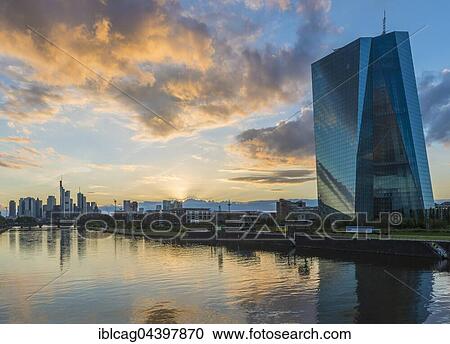 European Central Bank in the evening light with skyline, Frankfurt, Hesse, Germany, Europe View Large Photo Image Stock Image - European Central Bank in the evening light with skyline, Frankfurt, Hesse, Germany, Europe. Fotosearch