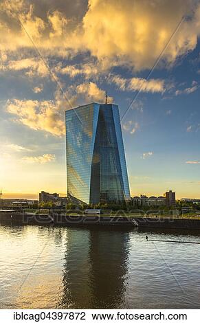 European Central Bank in the evening light, with skyline, Frankfurt, Hesse, Germany, Europe View Large Photo Image Stock Image - European Central Bank in the evening light, with skyline, Frankfurt, Hesse, Germany, Europe. Fotosearch
